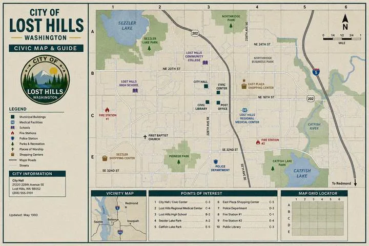 City of Lost Hills civic map
